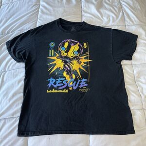 Iron Man Shirt Men’s Large Marvel Blacklight Infinity Saga Funko Pop Rescue